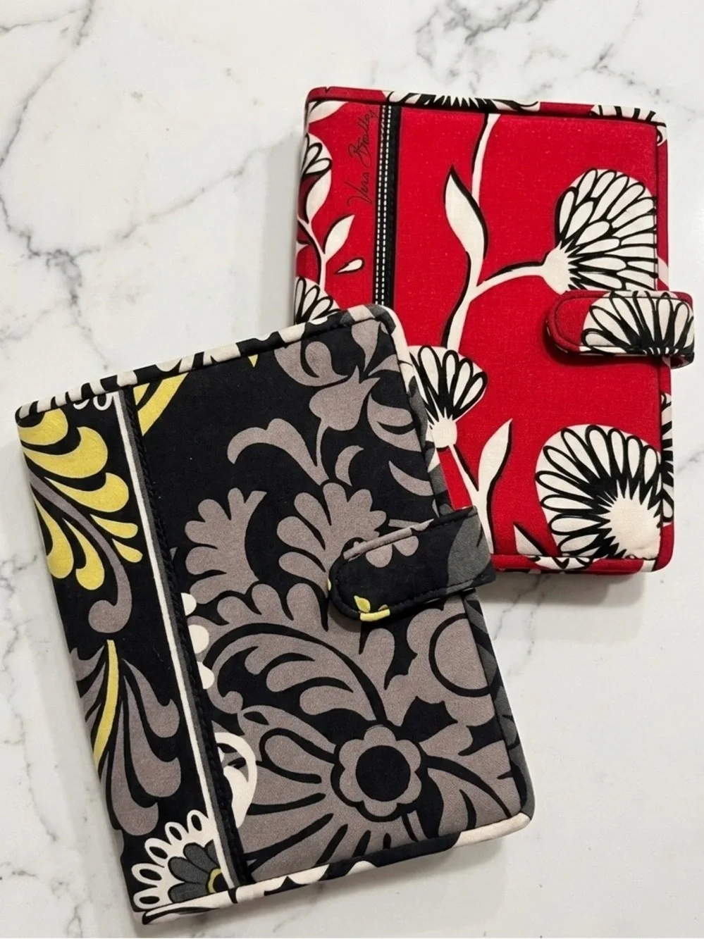 Vera Bradley Red, Black, Gray & Yellow Floral planner or kindle Sleeve Duo